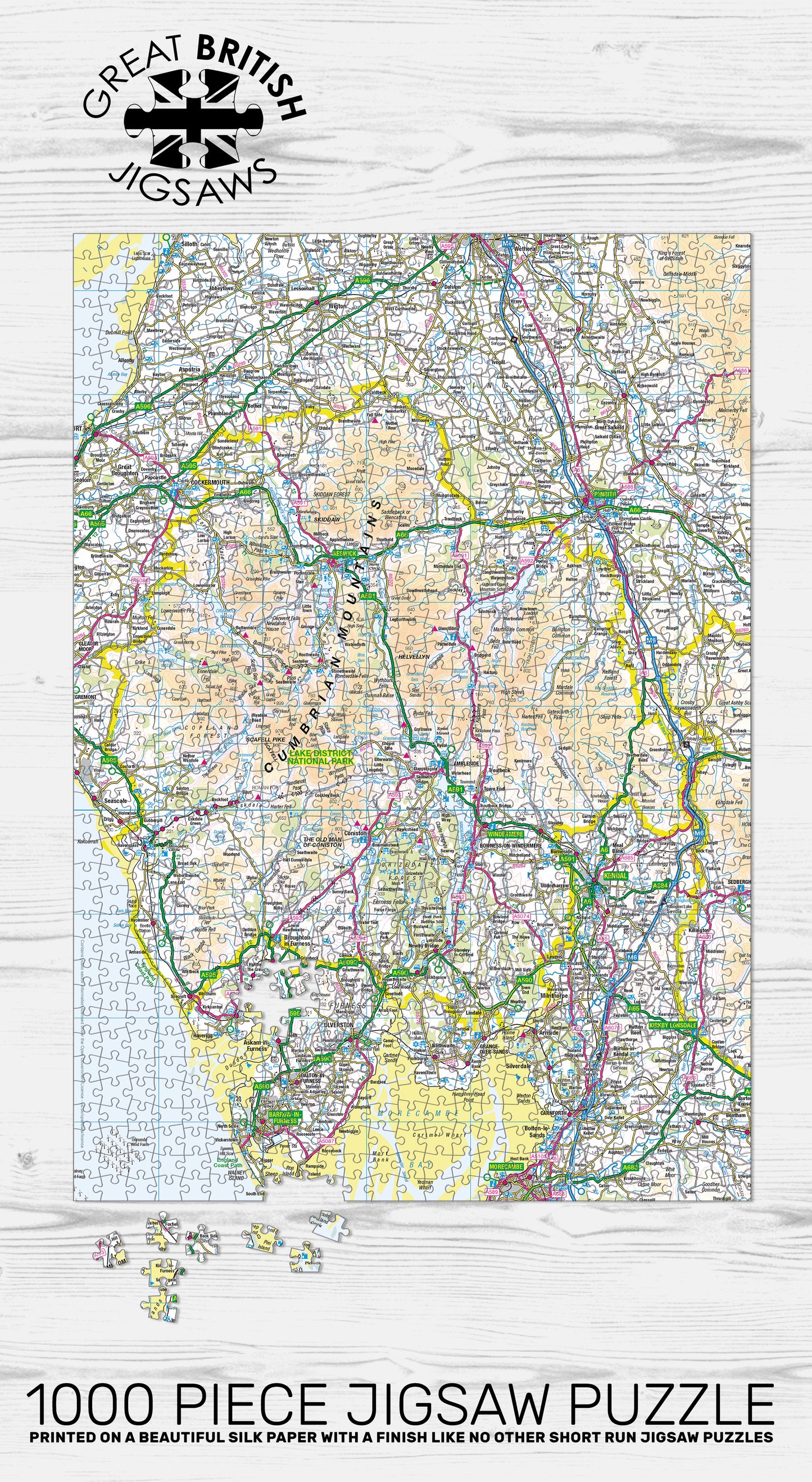 Lake District Map 1000 Piece Jigsaw Puzzle
