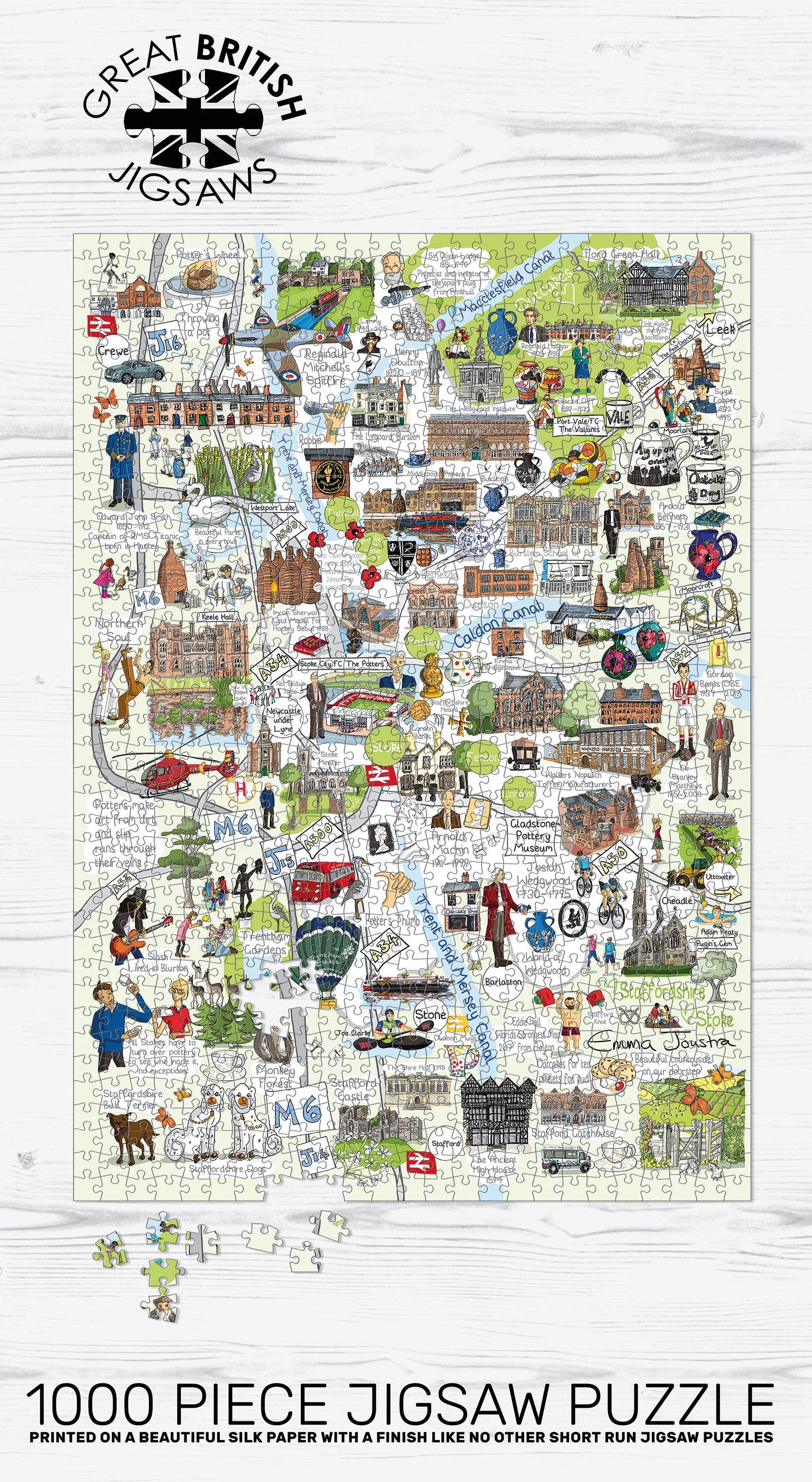 Six Towns of the Potteries 1000 Piece Jigsaw Puzzle