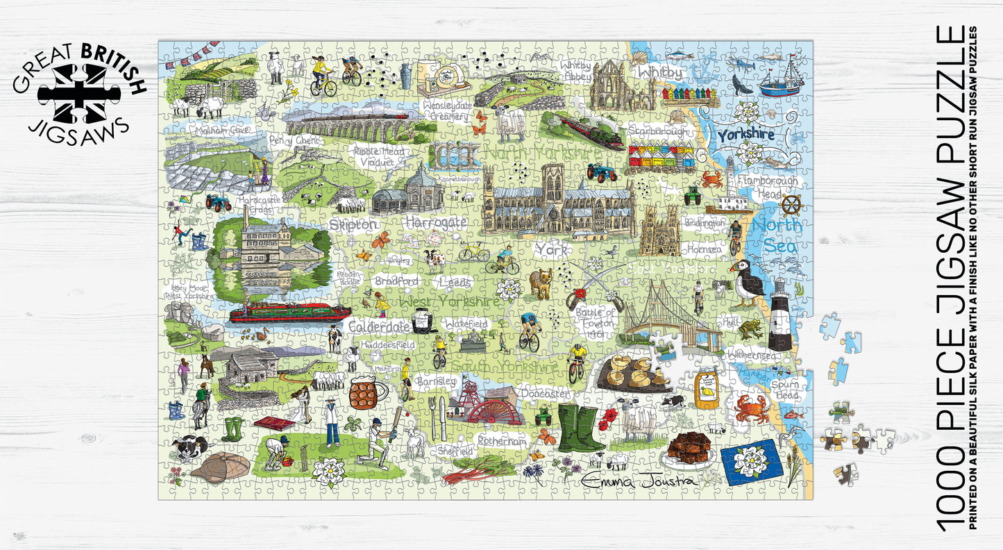 Yorkshire Map 1000 Piece Jigsaw Puzzle