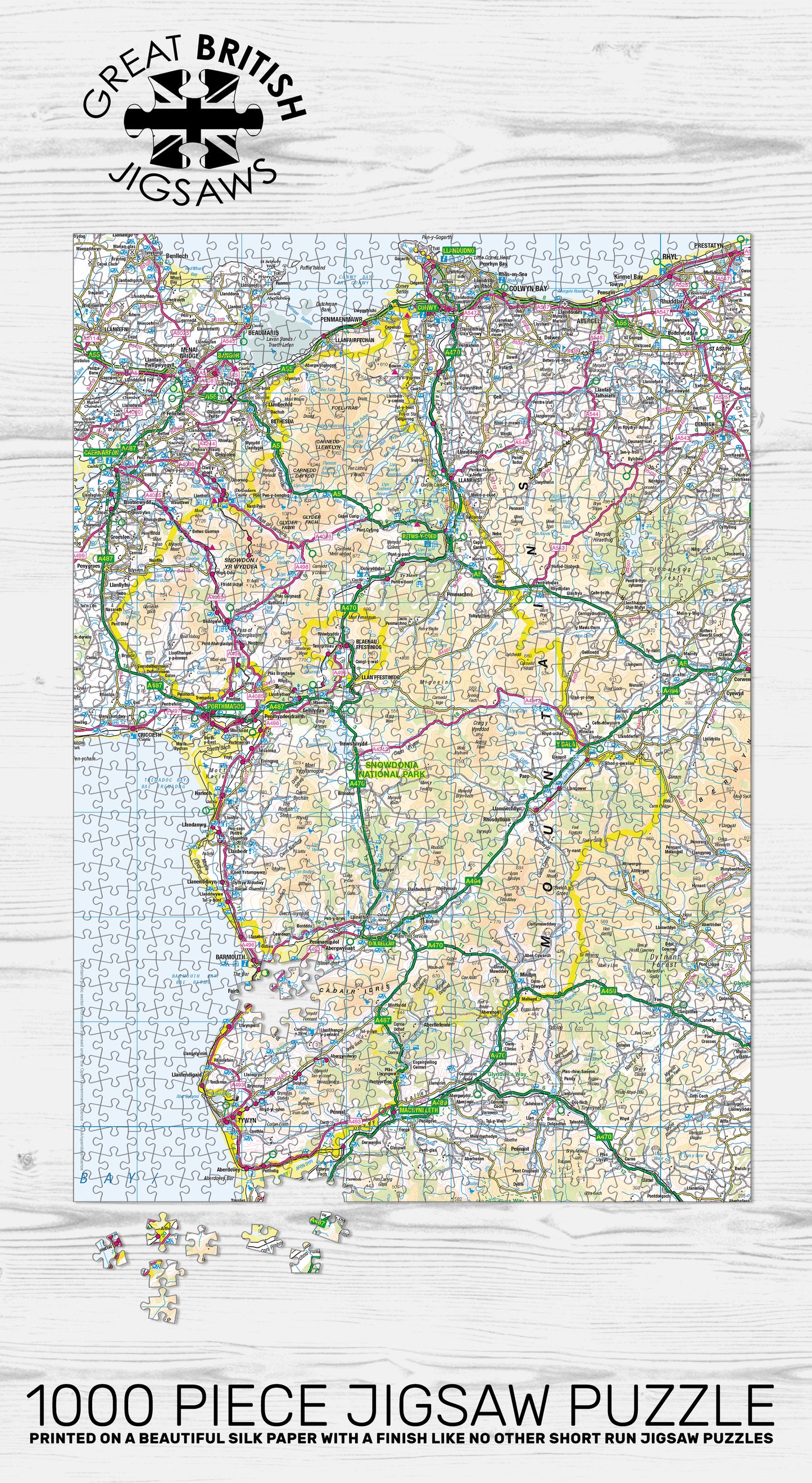 Snowdonia Map 1000 Piece Jigsaw Puzzle